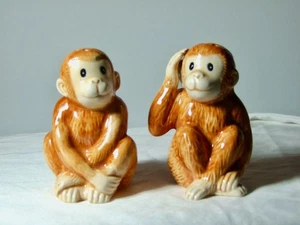 Too Cute Monkey See Monkey Do Keramik 3" Salz & Pfefferstreuer - Bild 1 von 3