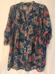 Club Z Collection Damen 2X Hemd mit Knopfleiste Blumenmuster Rollriegelärmel - Bild 1 von 9