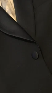 M&S ITALIAN TUXEDO SUIT...NWOT...LUXURIOUS PURE NEW WOOL..SIZE 42S / 36W...BLACK - Picture 1 of 7
