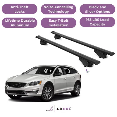 Barras transversales de techo ERKUL para Volvo V60 Cross Country 2015-2018 - negras Foto 1 de 4