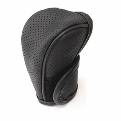 Car Gear Shift Knob Cover Genuine Leather Shifter Collars Sleeve Protector Black - Image 1 of 4