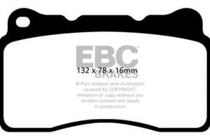 EBC Redstuff Front Brake Pads for Opel Astra (J) 2.0 Turbo (OPC)(276HP)(2012>15) - Picture 1 of 1