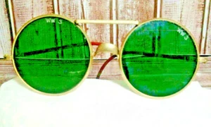 Gafas de sol de seguridad V vintage Willson WW3 aviador Steam Punk verdes   - Imagen 1 de 5