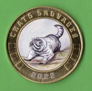 Moneda tromelina 2022 3 francos gato chats sauvagee - Imagen 1 de 2