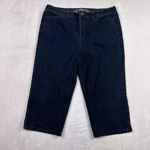 Hannah Denim Jeans Womens 12 Blue Jackie Capri 4 Pockets Dark Wash High Rise Mom - Picture 1 of 13