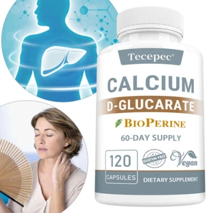 D-glucarato de calcio 500 mg CDG para desintoxicación y limpieza del hígado, metabolismo, menopausia - Imagen 1 de 14
