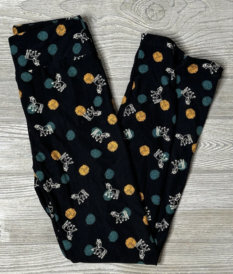NEW LuLaRoe One Size OS Leggings Multicolored Polka Dot Unicorns - Image 1 of 1