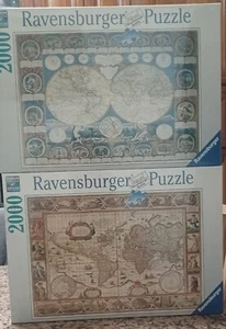 2 Puzzle Rompecabezas Jigsaw Raro Ravensburger Mappa Antica 2000 Pezzi - Foto 1 di 3