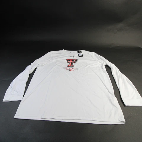 Texas Tech Red Raiders Under Armour HeatGear Long Sleeve Shirt Men's White New Cover
