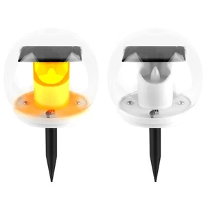 2Pcs Solar Floating Pool Lights Solar Flame Stake Lights Garden Yard Solar Lamp - Picture 1 of 10