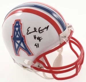 Earl Campbell Signed Oilers Mini Helmet Inscribed "HOF 91" (JSA COA) - Picture 1 of 2