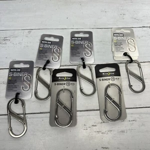 Lot of 6 - Nite Ize S-Biner #3 Silver Dual Carabiner 2 5/8” X 1 1/8” 25lb - Picture 1 of 10