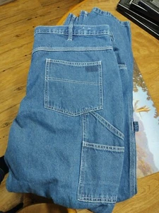 Pointer Brand Men’s Carpenter Work Pants Blue Denim Jeans 42x34 Made USA - Picture 1 of 3