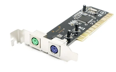 2 Ports PS2 PS/2 PCI Card+Low profile Bracket PCI PS2 Card for PC without USB - Image 1 of 4