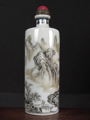 Chinese Person Scenery Hand Painted Peking Enamel Porcelain Snuff Bottle • 56.99£