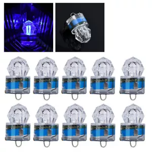 10Pcs Fishing Flash Light LED Deep Drop Underwater Strobe Bait Lure Lamp Blue - Picture 1 of 9