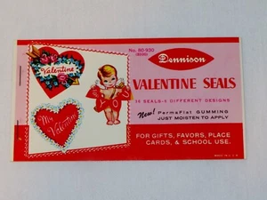 Dennison Vintage Valentine's Day Gift Seals Booklet - 6 pages ~ No. 80-930 - Picture 1 of 5