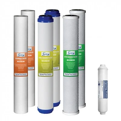 5 Stage Reverse Osmosis System Water Filter Replacement Set 20 In, 1 Year Supply - Image 1 of 4