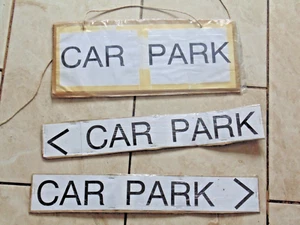 3 x home made car park signs  on card - Picture 1 of 5