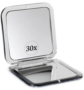 MIRRORVANA 30X Compact Magnifying Mirror for Travel, Handheld and Foldable Sq... - Picture 1 of 8