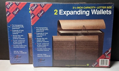 Lot of 2 New Smead Expanding Wallets Folders Letter Size 3.5" Capacity 71354 - Image 1 of 4