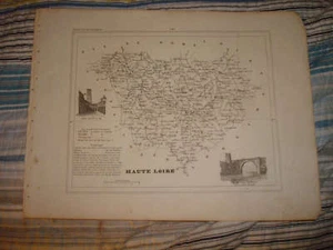 1835 ANTIQUE HAUTE LOIRE LE PUY BRIOUDE FRANCE MAP NR - Picture 1 of 1