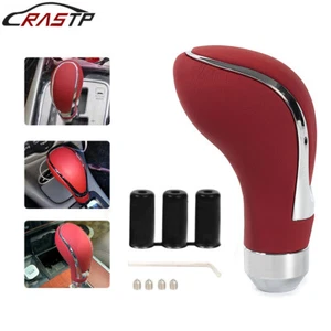Universal Red Leather Automatic Car Shift Knob Manual Gear Stick Shifter Lever - Picture 1 of 19