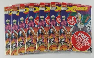 7 X LOT X-Force #1 Marvel Comics from Liefeld Sealed w Deadpool Card Unopened - Picture 1 of 2