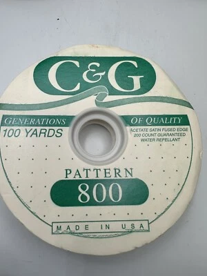 Cinta de satén de acetato C & G-100 YDS #5 patrón 800 verde cazador -1 5/16" de ancho - EE. UU. Foto 1 de 3