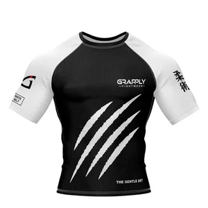 BJJ White Rank Rashguard BJJ NoGI Rashguard Jiujitsu MMA Training Club Rashguard - Bild 1 von 5