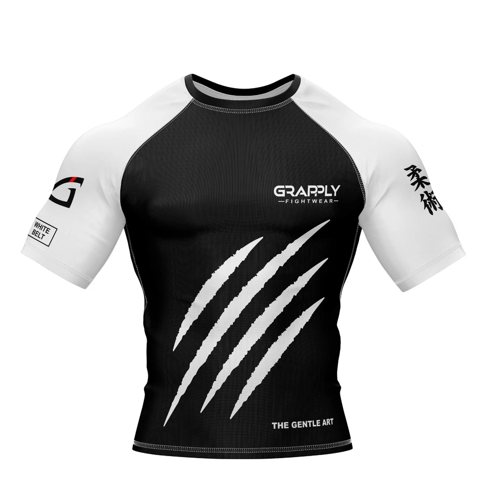 BJJ White Rank Rashguard BJJ NoGI Rashguard Jiujitsu MMA Training Club Rashguard - Image 1 of 4