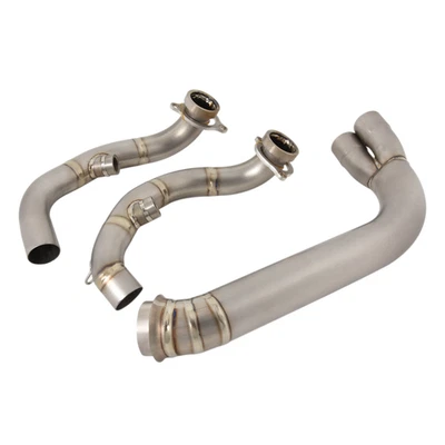 Titanium Modified Exhaust Front Link Pipe System For Duke 790 890 ADV Norden 901 - Image 1 of 4