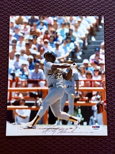 Rickey Henderson signed Autogramm 8x10 Foto Oakland A's PSA DNA - Bild 1 von 3