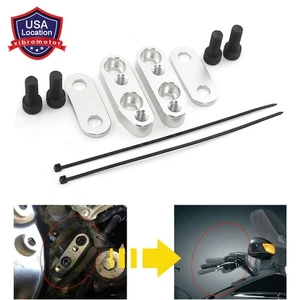 Silver Adjustable Handlebar Risers Adapter For Honda Goldwing 1800 GL1800 01-17 - Picture 1 of 13