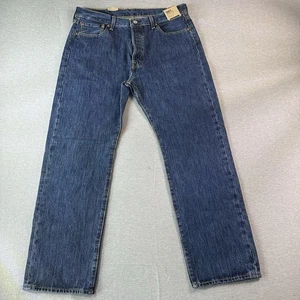 Pantalones de mezclilla Levi's 501 corte original para hombre 34x30 botón recto mosca algodón lavado medio - Imagen 1 de 6