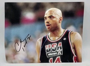 CHARLES BARKLEY USA OLYMPICS DREAM TEAM SIGNED 8X10 METALLIC PHOTO UG COA SUNS - Picture 1 of 3