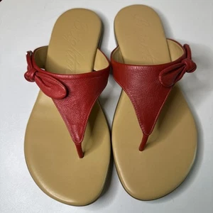 Brighton Chloe rote Leder Schleife Sandalen Größe 6,5 M hergestellt in Brasilien neu ohne Karton - Bild 1 von 12