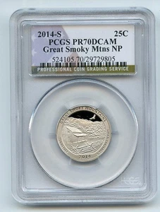 Cuarto de cuarto S 25C 2014 revestido Great Smoky Mountains graduación profesional PR70DCAM - Imagen 1 de 1