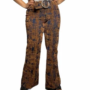 Jeans Maxi vintage para damas talla 11/12 de mezclilla elástica tiro medio hebilla redonda - Imagen 1 de 5