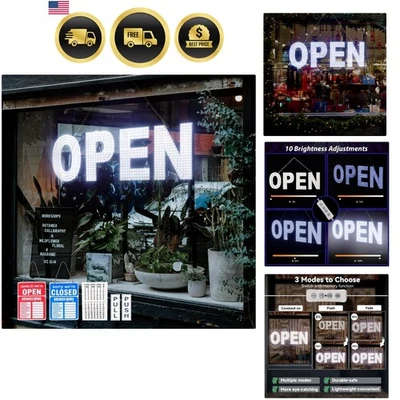 LED Open Sign Large Dimmable Bright Light Up Sign for Business Window Door - Image 1 of 4