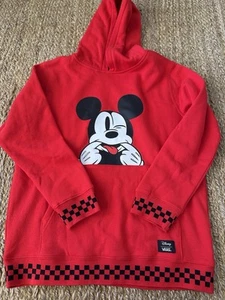 Vans Disney Mickey Mouse Boys Kids Red Hooded Sweatshirt Size Large NWOT - Picture 1 of 2