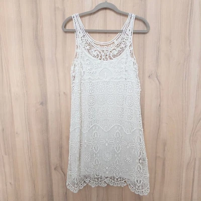 Lauren Conrad женщин крючком платье размер L слоновой кости прибрежный богемное романтический коттедж - Изображение 1 из 4