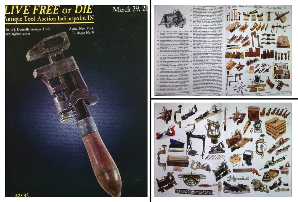 Catálogo de subasta de herramientas antiguas a todo color abril 2003 con precios realizados Foto 1 de 1