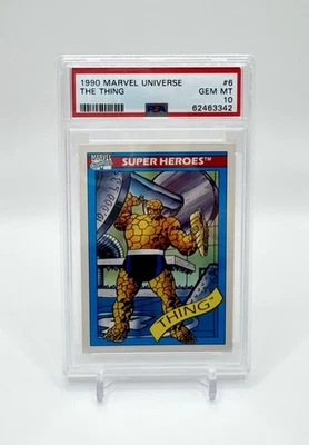 The Thing 1990 Impel Marvel Universe Super Heroes Card #6 Gem Mint Rare PSA 10 - Image 1 of 2