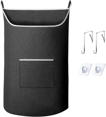 XL Hanging Laundry Hamper Bag, Black Door Hanging Hamper with Large Openging Han - Image 1 of 4
