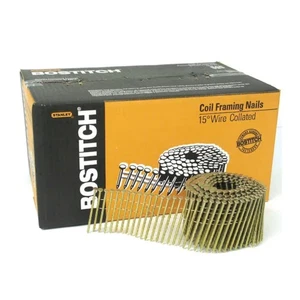 Bostitch 3 in. 11 Ga. Angled Coil Coated Framing Nails 15 deg (2700 pk) - Picture 1 of 2