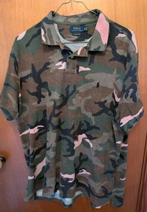 Polo Ralph Lauren Men's Custom Slim Fit Pink Camouflage SS Polo Shirt Size XXL - Picture 1 of 9