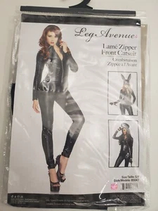 Disfraz de Gato Leg Avenue Para Mujer Aspecto Húmedo Cremallera Frontal, Pequeño - Imagen 1 de 7