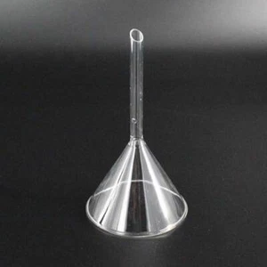 Vente en gros entonnoir en verre transparent 40 mm - 150 mm avec tige courte fournitures de laboratoire - Photo 1/17