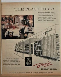 1959 Baur's Cherry Creek Restaurant Ad/ "since 1872" - Picture 1 of 1